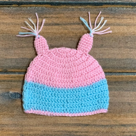So’Dorable Pink & Blue 3-piece Crochet Owl Set - hat/diaper cover/booties 0-6mo - Picture 4 of 15